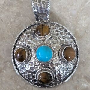 Silver and Turquoise Statement Necklace